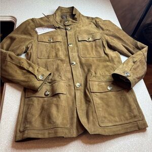 Massimo Dutti Tan Suede Leather Woman’s Jacket